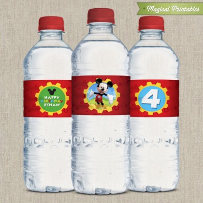 Disney Mickey Mouse Clubhouse Printable Birthday Bottle Labels